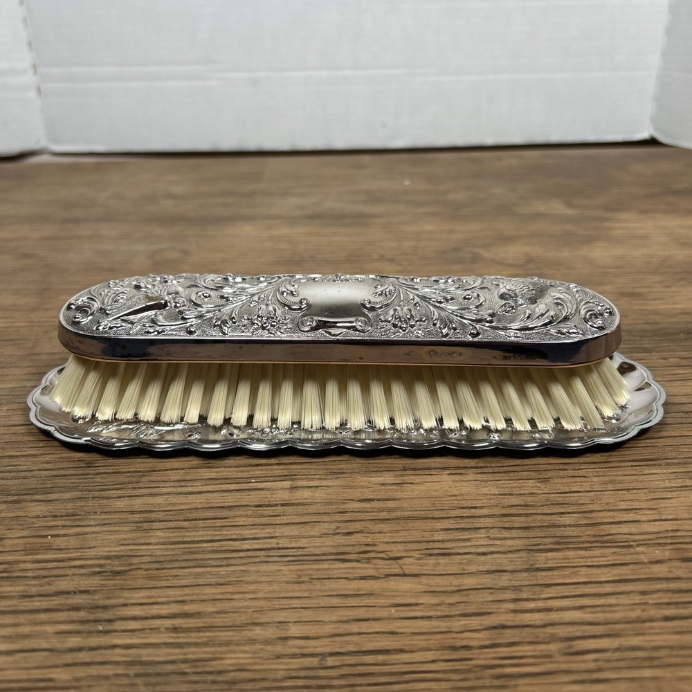 Vintage Pedro Duran Clothing Brush And Tray 925 Sterling Silver 2 Piece Set